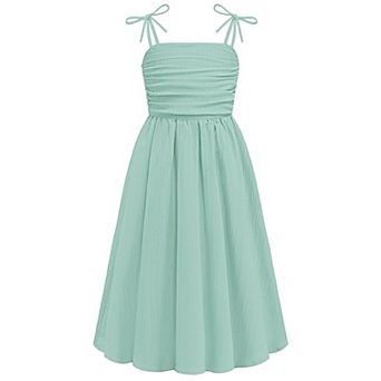 Arshiner Girls Maxi Dresses Spaghetti Strap Ruffle Hem Sleeveless Flowy Summer Cami Dress