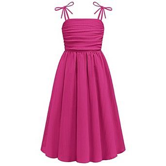 Arshiner Girls Maxi Dresses Spaghetti Strap Ruffle Hem Sleeveless Flowy Summer Cami Dress