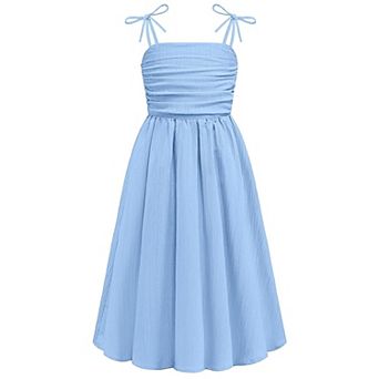 Arshiner Girls Maxi Dresses Spaghetti Strap Ruffle Hem Sleeveless Flowy Summer Cami Dress