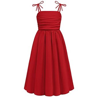 Arshiner Girls Maxi Dresses Spaghetti Strap Ruffle Hem Sleeveless Flowy Summer Cami Dress
