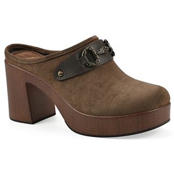 White Mountain Barleys Women's Platform Heel Clogs