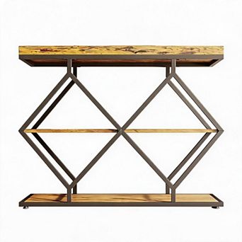 3 tier Entryway Table,Sofa Table Behind Couch,Narrow Console/Hallway/Foyer Table,TV Stand
