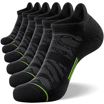 6 Pack Ankle Running Socks Low Cut Cushioned Athletic