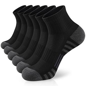 6 Pairs Athletic Quarter Cushion Running Ankle Socks