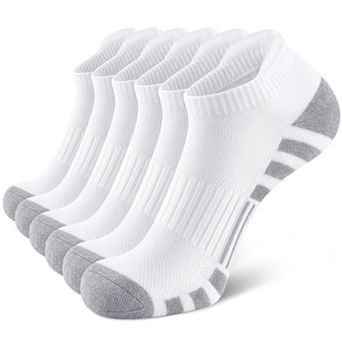 6 Pairs Athletic Running Anklet Socks Cushioned Anti-blister