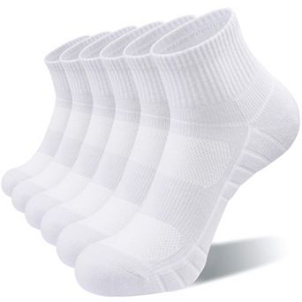 6 Pack Athletic Quarter Socks Mesh Cushioned Arch Support Running