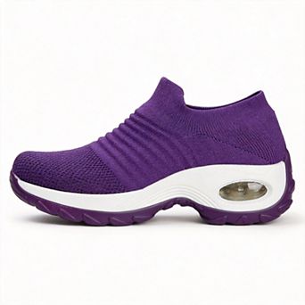 Women Slip On Walking Sneakers Mesh Arch Support Cushioned Lightweight