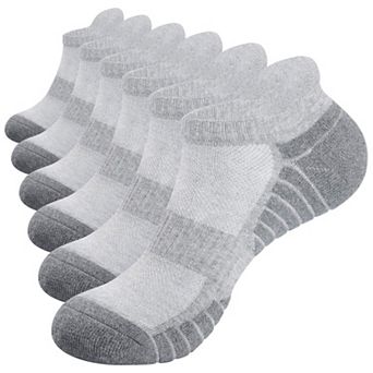 6 Pairs Athletic Cushioned Ankle Socks Low Cut Running Heel Tab Unisex