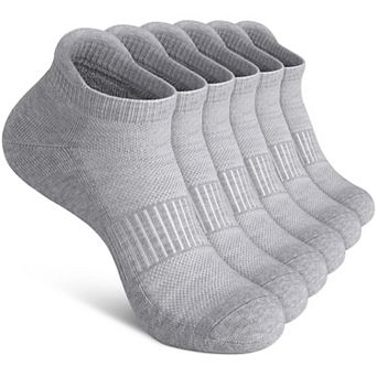 6 Pairs Athletic Ankle Socks Cushioned Breathable Arch Support