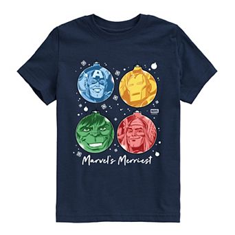 Boys 8-20 Marvel's Merriest Christmas Ornaments Short Sleeve Graphic Tee