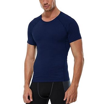 Men's Compression Short Sleeve Workout T-Shirt Quick-Dry Athletic Training Shirt