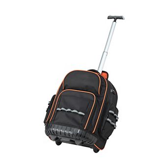 Pnronnc Rolling Tool Backpack with Wheels 45 Pocket Heavy Duty Tool Bag