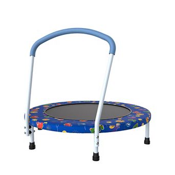 Yurblax 36" Foldable Toddler Trampoline w/ Adjustable Handlebar