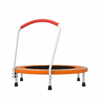 Yurblax 36" Foldable Toddler Trampoline w/ Adjustable Handlebar
