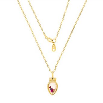 Taylor Grace 14k Gold Flash Plated Christmas Bulb Shaker Pendant Necklace