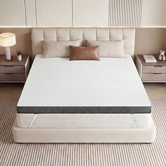 3 Inch Mattress Topper,High Density with Removable & Washable Cover, Medium Firmness, Lumbar Support