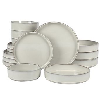 Bloomhouse Santorini Mist 16 pc Terracotta Reactive Plates and Bowls Set