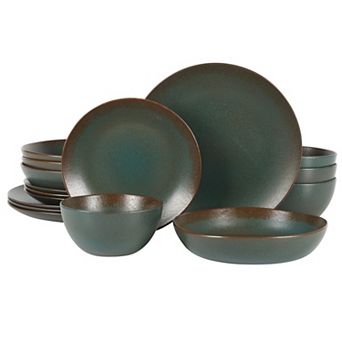 Bloomhouse Palermo Sun 16 pc Reactive Stoneware Plates and Bowls Set