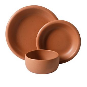 Bloomhouse Corsica Clay 12 pc Reactive Glaze Dinnerware Set