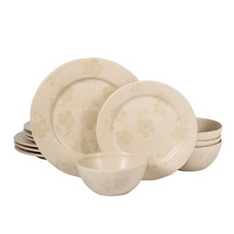 Bloomhouse Porto Petals Portugal 12 pc Reacive Stoneware Dinnerware Set