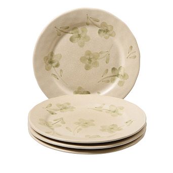 Bloomhouse Porto Petals Portugal 4 pc 8.6 in Reactive Stoneware Salad Plate Set
