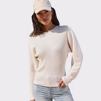 Lascana Women's Boat Neck Ribbed Sweater