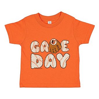 Toddler Soft as a Grape Orange Baltimore Orioles Game Day T-Shirt