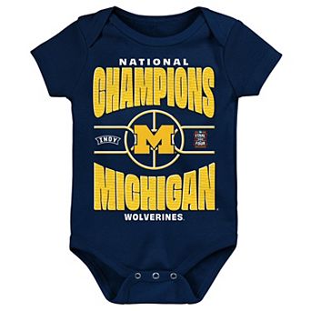 Infant Outerstuff Navy Michigan Wolverines 2026 NCAA Men's Basketball National Champions Bodysuit