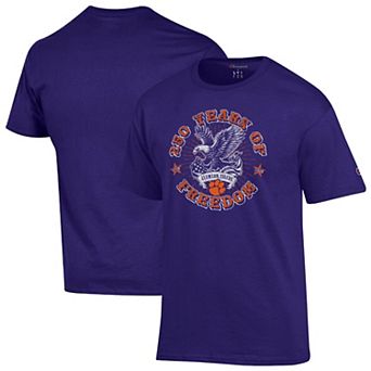 Men's Champion Purple Clemson Tigers Americana 250 Years of Freedom Tonal T-Shirt