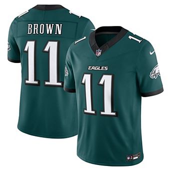 Men's Nike A.J. Brown Midnight Green Philadelphia Eagles Team Vapor F.U.S.E. Stitched Limited Jersey