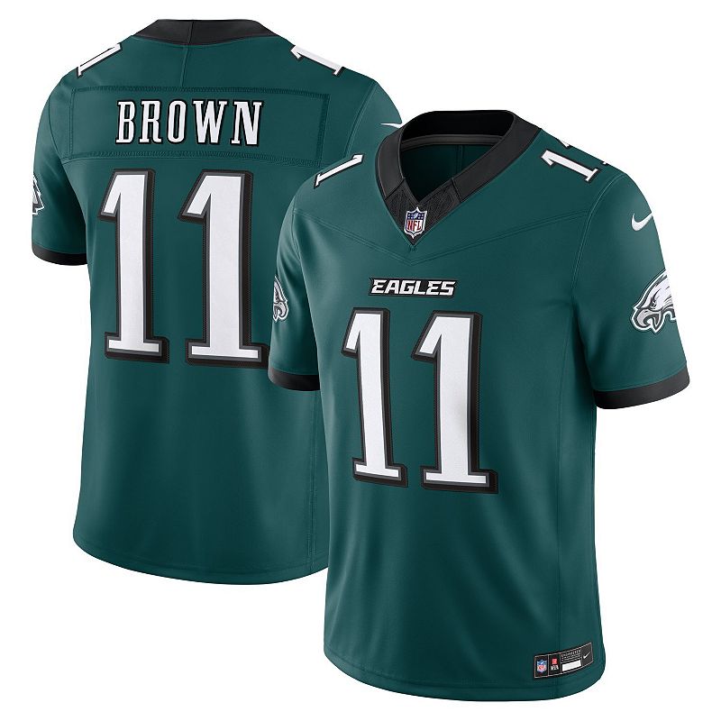 Nike A.J. Brown Midnight Green Philadelphia Eagles Team Vapor F.U.S.E. Stitched Limited Jersey