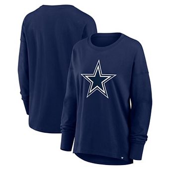 Women's Fanatics Navy Dallas Cowboys Relaxed Hip Essential Long Sleeve T-Shirt