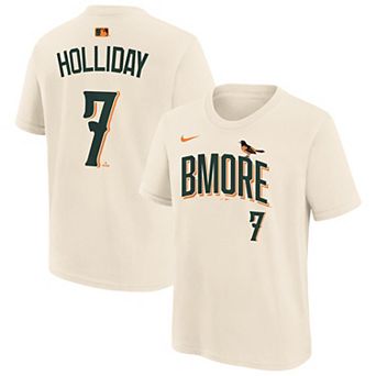 Youth Nike Jackson Holliday Cream Baltimore Orioles 2026 City Connect Name & Number T-Shirt
