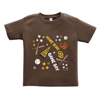 Toddler Soft as a Grape Brown San Diego Padres Home Run T-Shirt
