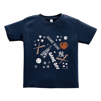 Toddler Soft as a Grape Navy New York Yankees Home Run T-Shirt