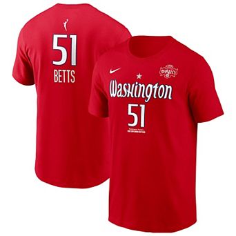 Men's Nike Lauren Betts Red Washington Mystics Explorer Edition Name & Number T-Shirt