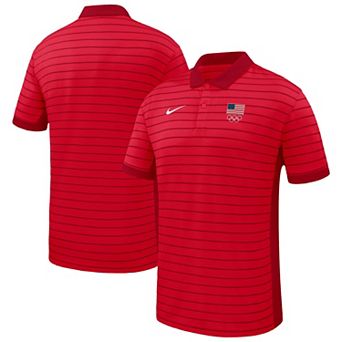 Men's Nike Red Team USA Victory Stripe Dri-FIT Polo