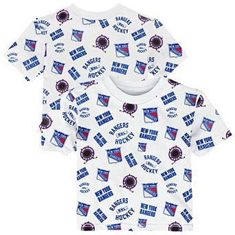 Toddler Outerstuff White New York Rangers Run Down All-Over-Print T-Shirt