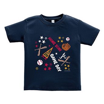 Toddler Soft as a Grape Navy Atlanta Braves Home Run T-Shirt