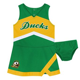 Girls Toddler Green Oregon Ducks Cheer Captain Dress with Bloomers