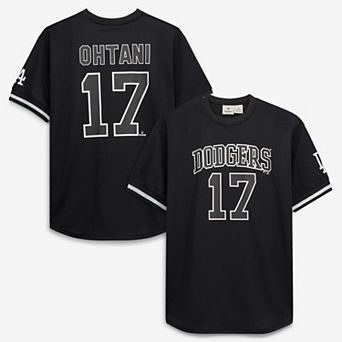 Men's Fanatics Shohei Ohtani Black/White Los Angeles Dodgers Big & Tall Heavyweight Mesh Jersey