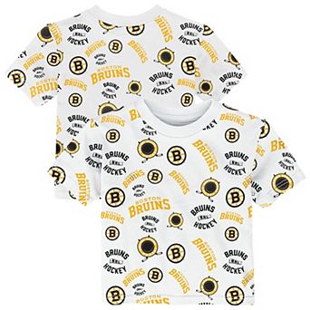 Toddler Outerstuff White Boston Bruins Run Down All-Over-Print T-Shirt
