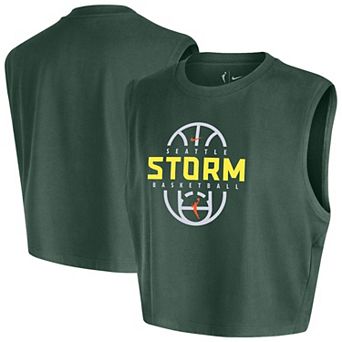 Women's Nike Green Seattle Storm 2026 Authentic On-Court Sleeveless Cropped T-Shirt