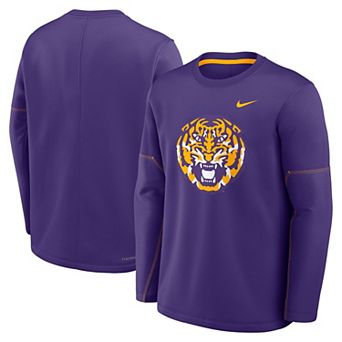 Men's Nike Purple LSU Tigers 2026 Sideline Coaches Therma-FIT Long Sleeve Top