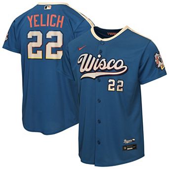 Youth Nike Christian Yelich Mineral Blue Milwaukee Brewers 2026 City Connect Stadium Jersey