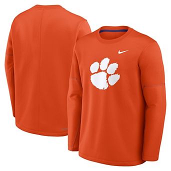 Men's Nike Orange Clemson Tigers 2026 Sideline Coaches Therma-FIT Long Sleeve Top