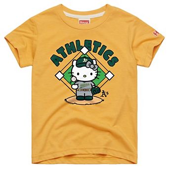 Toddler Homage Gold Athletics Hello Kitty x MLB Tri-Blend T-Shirt