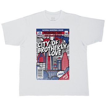 Unisex Stadium Essentials White Philadelphia 76ers Comic Book Cover Boxy T-Shirt