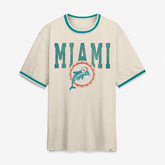Men's Fanatics Cream Miami Dolphins Ringer T-Shirt