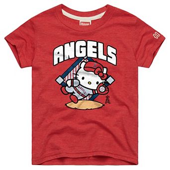 Toddler Homage Red Los Angeles Angels Hello Kitty x MLB Tri-Blend T-Shirt
